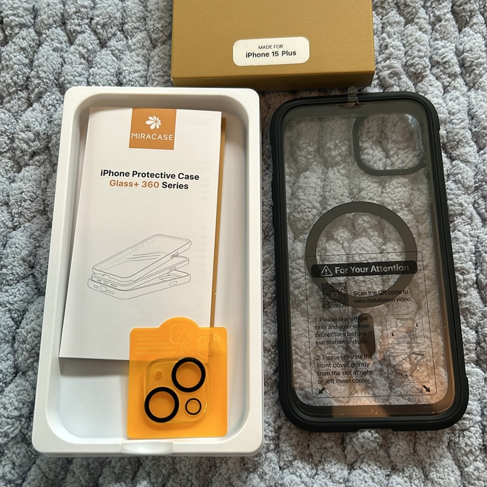 Miracase Glass+ 360 Series iPhone 15 Plus Full Body Case MagSafe Compatible. NIB